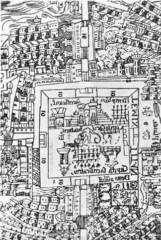 parte de un antiguo plano de Tenochtitlan