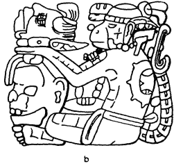 Deidad maya portadora del tiempo. 16 kines.